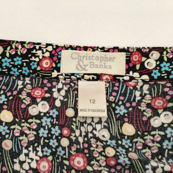 Christopher & Banks multicolor floral button front skirt - Picture 8 of 10